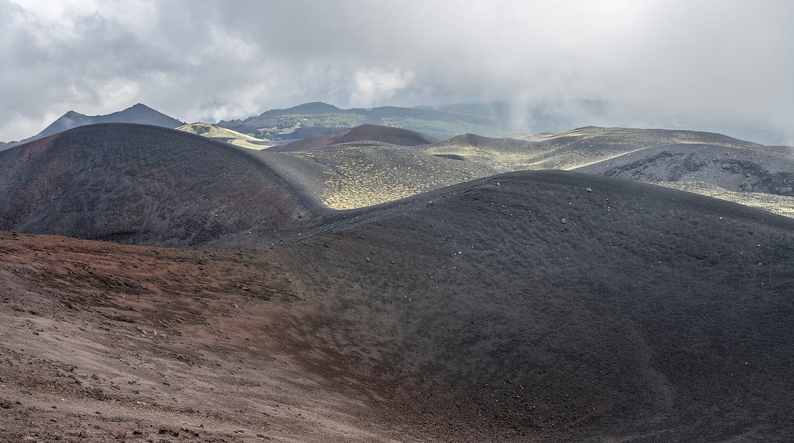 Il profilo dell’Etna e il suo paesaggio vulcanico